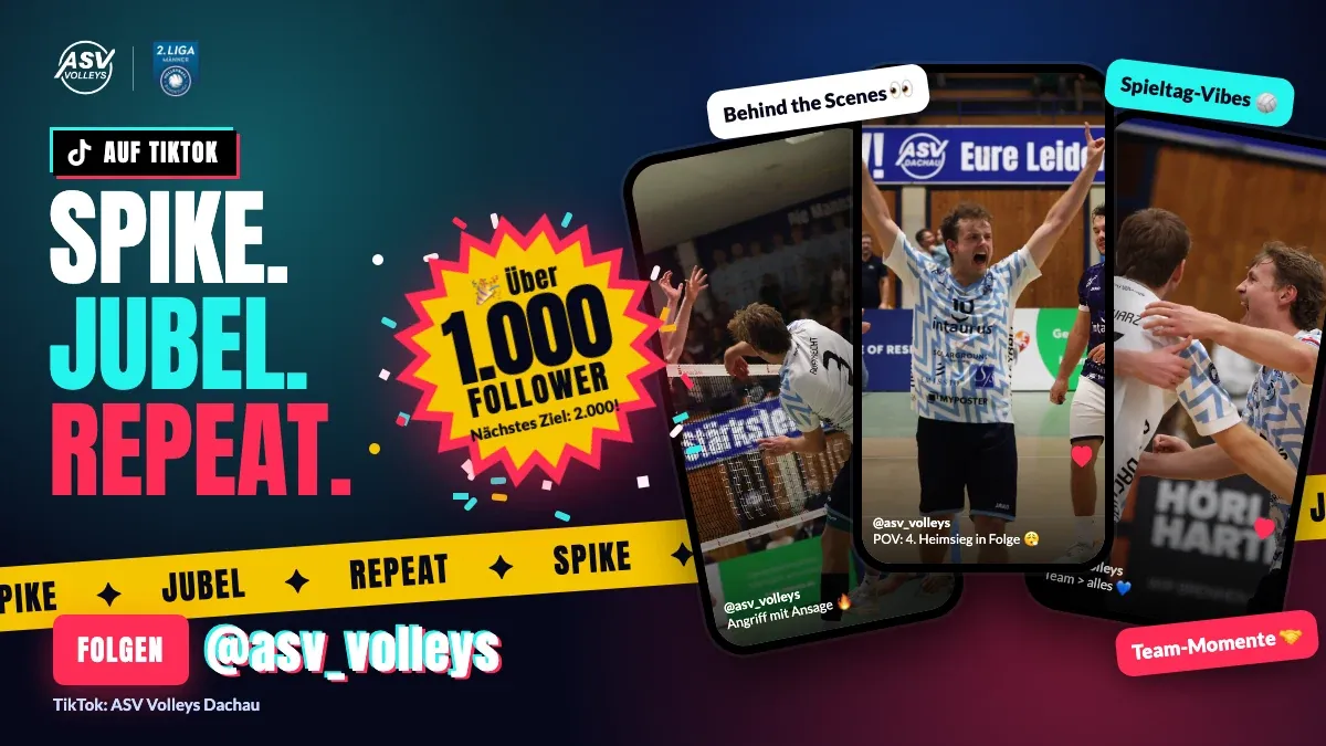 ASV Volleys auf TikTok folgen: @asv_volleys, Spike, Jubel, Repeat