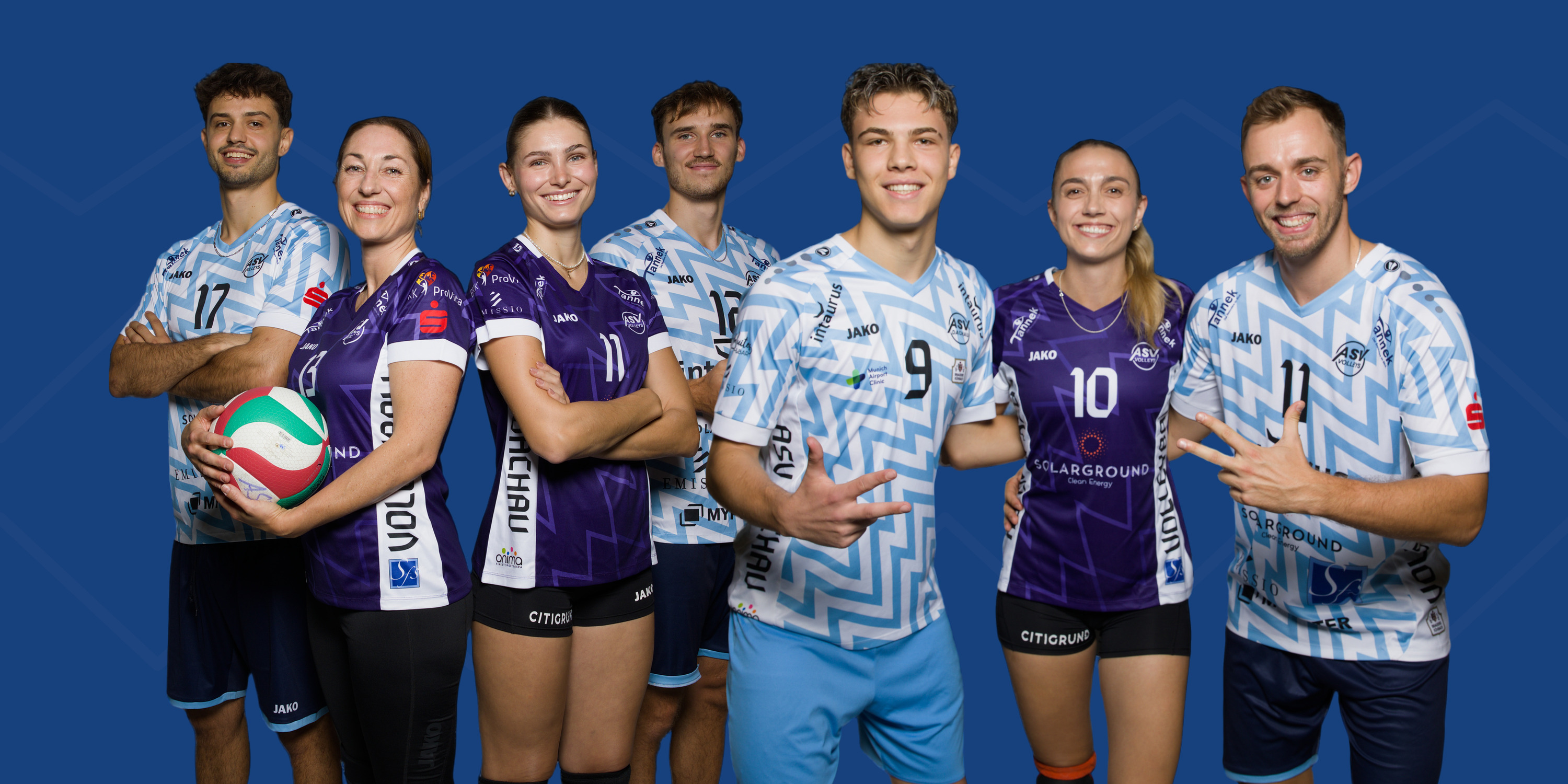Spielerinnen und Spieler der ASV-Volleyball-Abteilung: Jugend, Damen und Herren